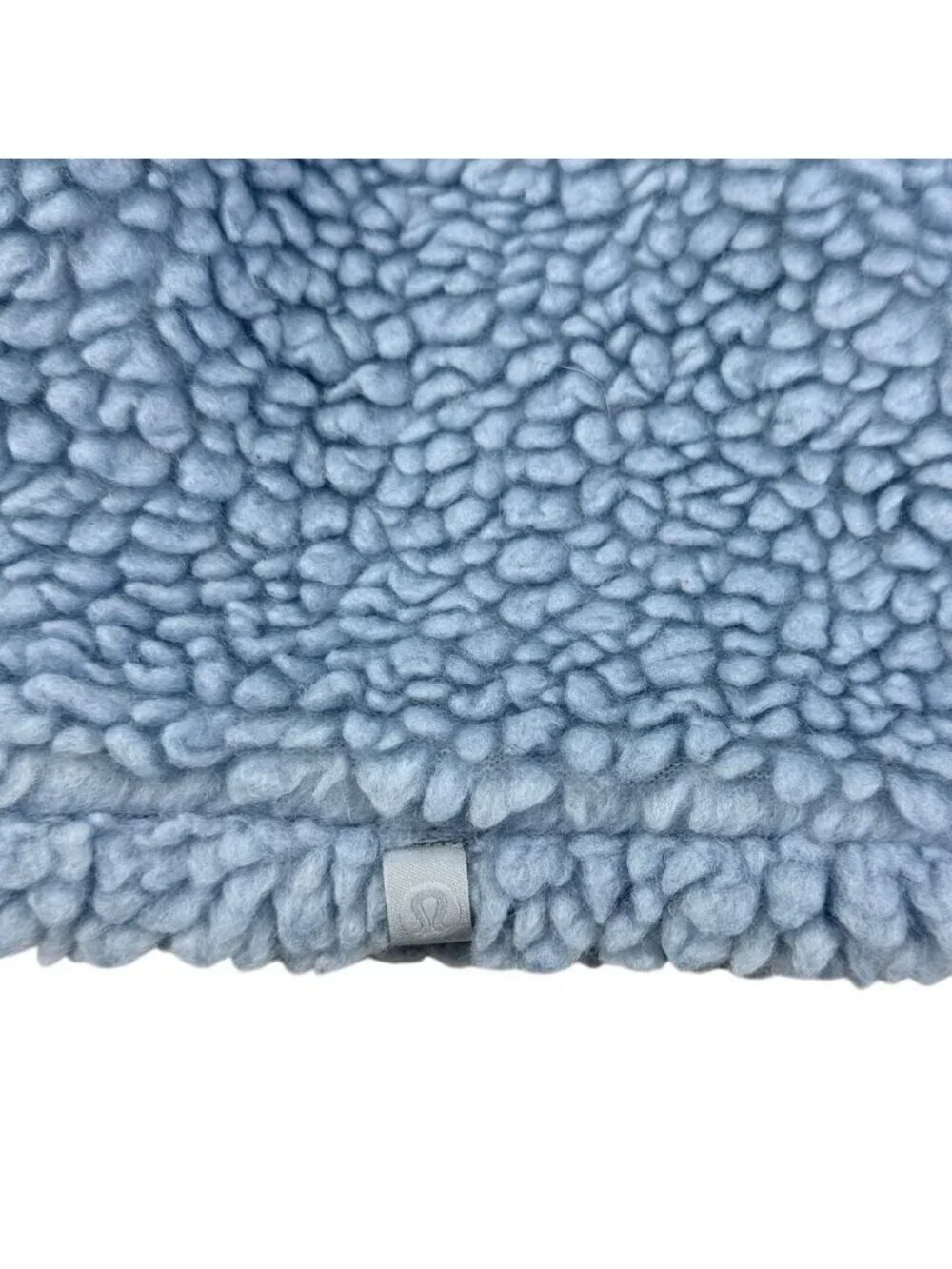 Lululemon Wool Blend Sherpa Fleece Whenever Boxy Crew Pullover Blue Chambray